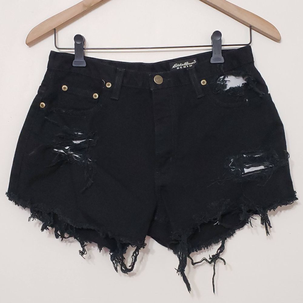 Eddie Bauer Denim Black Distressed Cutoff Shorts